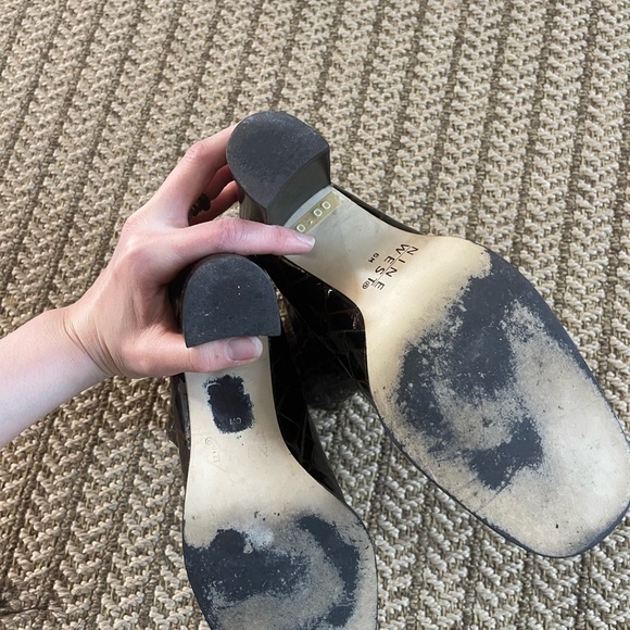 Steve Madden bLack Burgundy leather crocodile square toe ankle boots - Picture 6 of 8